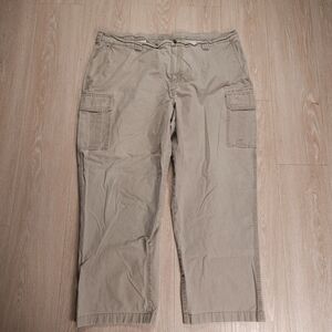 LL Bean Tropic Weight Cargo Pants 44x30(28) Beige Hiking Outdoors Active Casual